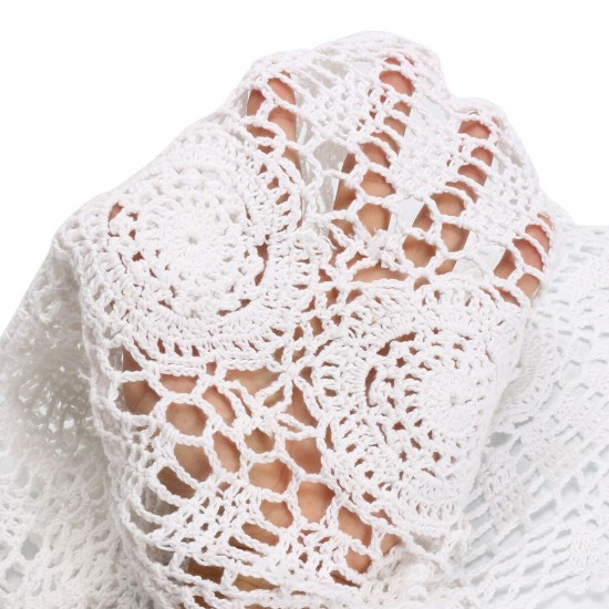 Vintage Handmade Table Runner Crochet Hollow Lace Cotton Desktop Decoration Vintage Handmade Table Runner Crochet Hollow Lace Cotton Desktop Decoration