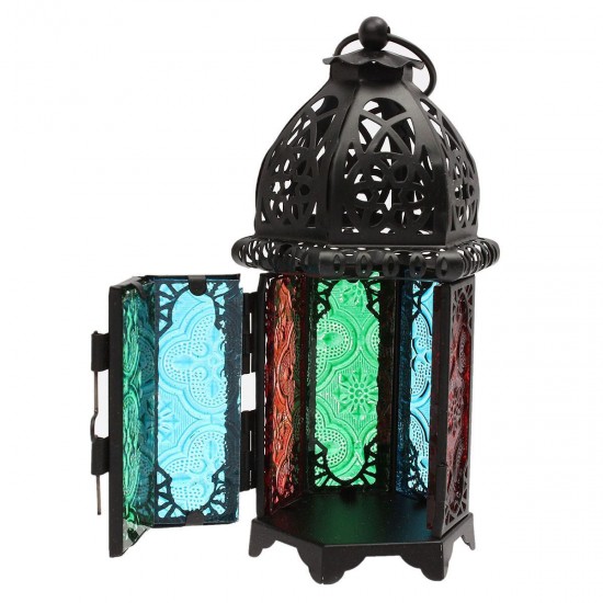 Vintage Moroccan Hollow Iron Lantern Tea Light Hanging Candle Holder Candlestick Vintage Moroccan Hollow Iron Lantern Tea Light Hanging Candle Holder Candlestick