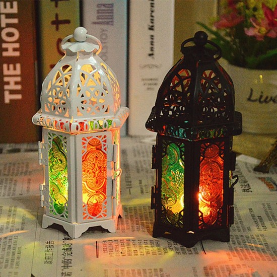 Vintage Moroccan Hollow Iron Lantern Tea Light Hanging Candle Holder Candlestick Vintage Moroccan Hollow Iron Lantern Tea Light Hanging Candle Holder Candlestick