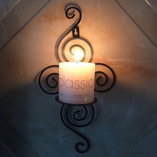 Vintage Wall Mounted Candle Holder Metal Tea Light Decor Candlestick