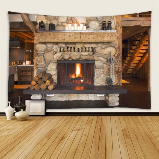 Vivid Fireplace Pattern Tapestry New Wall Hanging Psychedlic Tapestries Decorations
