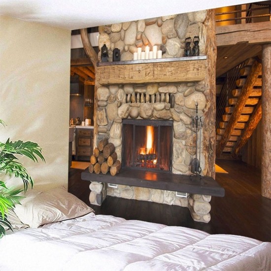 Vivid Fireplace Pattern Tapestry New Wall Hanging Psychedlic Tapestries Decorations Vivid Fireplace Pattern Tapestry New Wall Hanging Psychedlic Tapestries Decorations