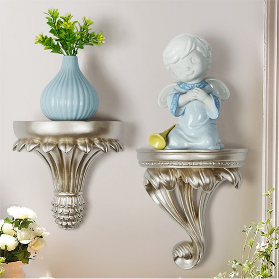 Wall Hanging European Flower Pot Plaster Corbel Shelf Art Rococo Shelf Rack