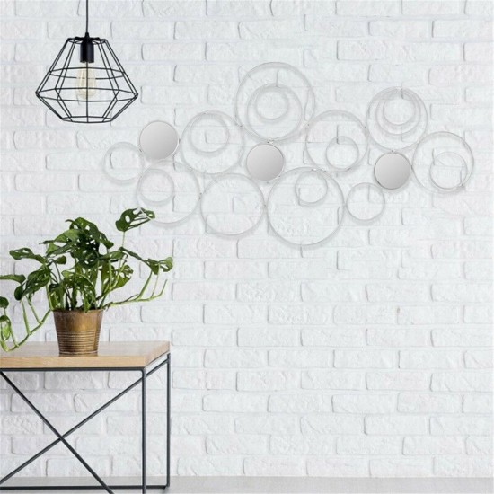 Wall Mirror Abstract Metal Hanging Ring Round Sculpture Home Art Decoration