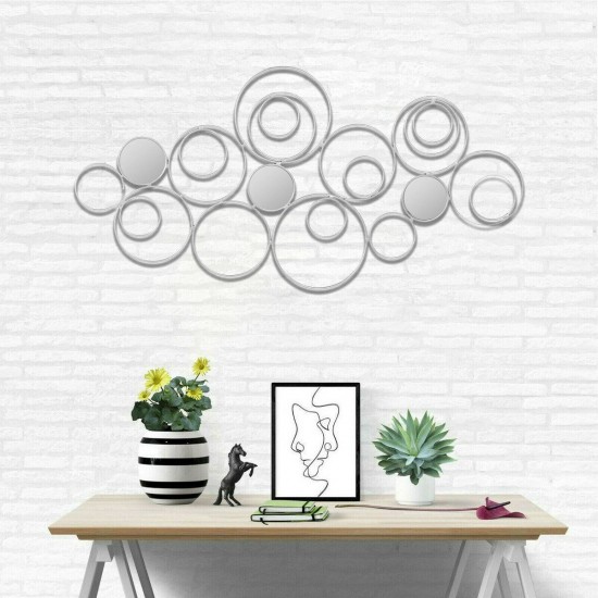 Wall Mirror Abstract Metal Hanging Ring Round Sculpture Home Art Decoration Wall Mirror Abstract Metal Hanging Ring Round Sculpture Home Art Decoration