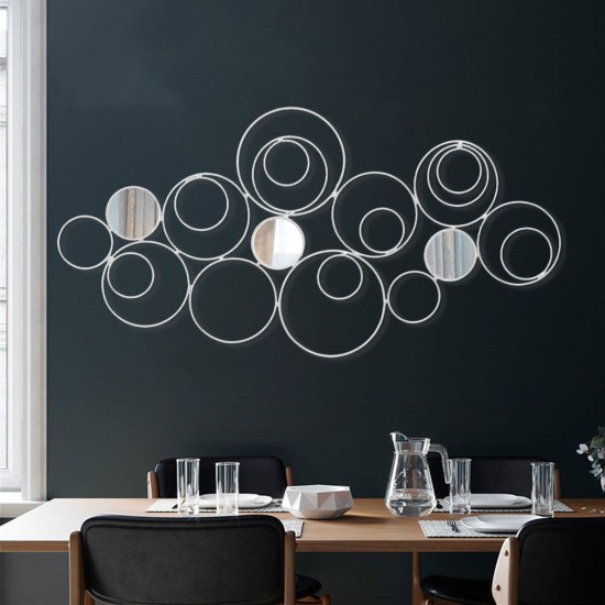 Wall Mirror Abstract Metal Hanging Ring Round Sculpture Home Art Decoration Wall Mirror Abstract Metal Hanging Ring Round Sculpture Home Art Decoration