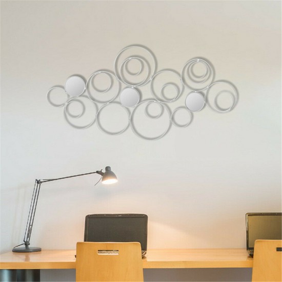 Wall Mirror Abstract Metal Hanging Ring Round Sculpture Home Art Decoration Wall Mirror Abstract Metal Hanging Ring Round Sculpture Home Art Decoration