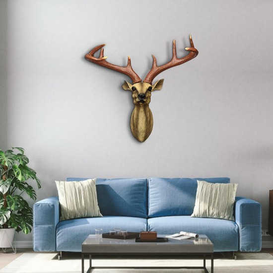 Wall Mounted Resin Stag Deer Antlers Head Animal Art Hanging Sculpture Decorations Wall Mounted Resin Stag Deer Antlers Head Animal Art Hanging Sculpture Decorations