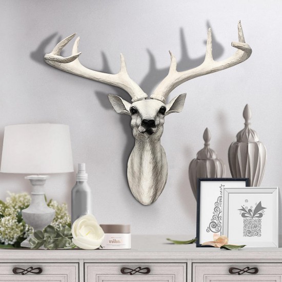 Wall Mounted Resin Stag Deer Antlers Head Animal Art Hanging Sculpture Decorations Wall Mounted Resin Stag Deer Antlers Head Animal Art Hanging Sculpture Decorations