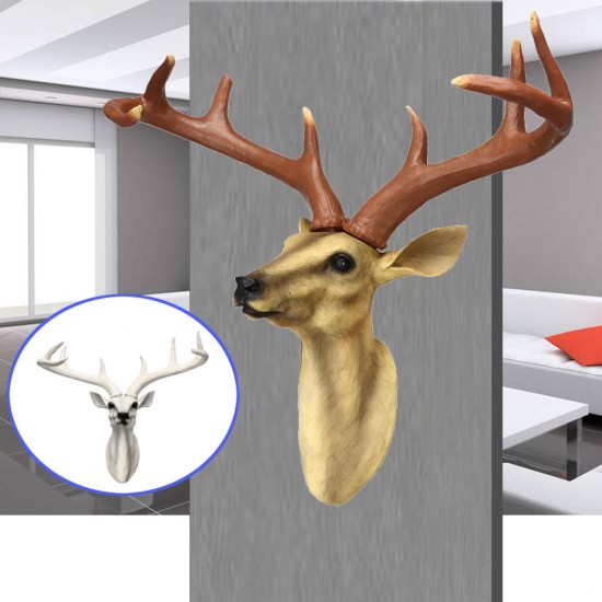 Wall Mounted Resin Stag Deer Antlers Head Animal Art Hanging Sculpture Decorations Wall Mounted Resin Stag Deer Antlers Head Animal Art Hanging Sculpture Decorations