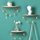 Wall Mounted Shelf Retro Wooden Hook Up Metal Wire Rack Storage Display Rack