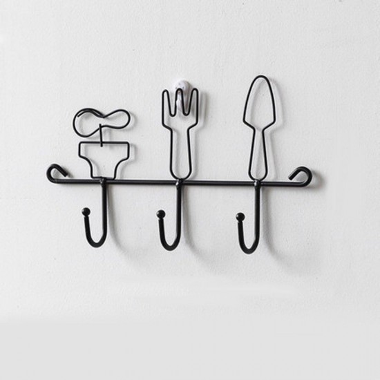 Wall Mounting Hook Shelf Iron Keys Hanging Storage Rack Home Door Desktop Organizer Wall Mounting Hook Shelf Iron Keys Hanging Storage Rack Home Door Desktop Organizer