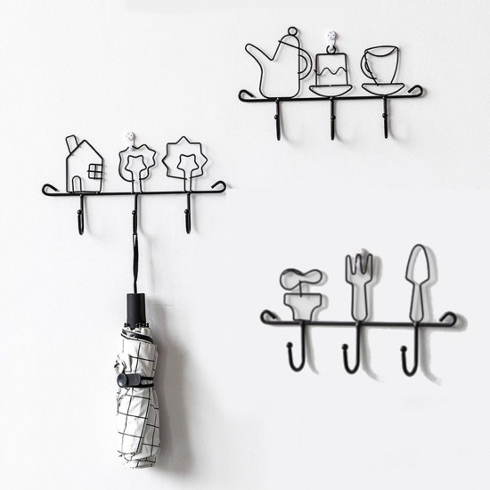 Wall Mounting Hook Shelf Iron Keys Hanging Storage Rack Home Door Desktop Organizer Wall Mounting Hook Shelf Iron Keys Hanging Storage Rack Home Door Desktop Organizer