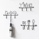 Wall Mounting Hook Shelf Iron Keys Hanging Storage Rack Home Door Desktop Organizer