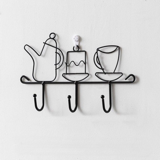 Wall Mounting Hook Shelf Iron Keys Hanging Storage Rack Home Door Desktop Organizer Wall Mounting Hook Shelf Iron Keys Hanging Storage Rack Home Door Desktop Organizer