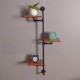 Wall Shelf Three-tier Wood Wall Storage Shelf Rack Iron Craft Storage Rack Wall Decor Holder Decorative Wall Shelves