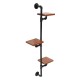 Wall Shelf Three-tier Wood Wall Storage Shelf Rack Iron Craft Storage Rack Wall Decor Holder Decorative Wall Shelves