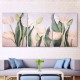 Wall Unframed Triptych Flower Tulip Blossom Canvas Prints Picture Paintings Wall Unframed Triptych Flower Tulip Blossom Canvas Prints Picture Paintings