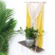Wall-mounted Lace Woven Macrame Plant Hanger Wall Cotton Rope Tapestry Shelf
