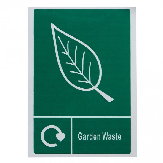 Waste Recycling Sticker Signage - Sign Home Wheelie Bin Window Decal Waterproof