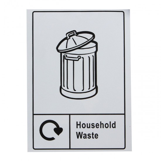 Waste Recycling Sticker Signage - Sign Home Wheelie Bin Window Decal Waterproof