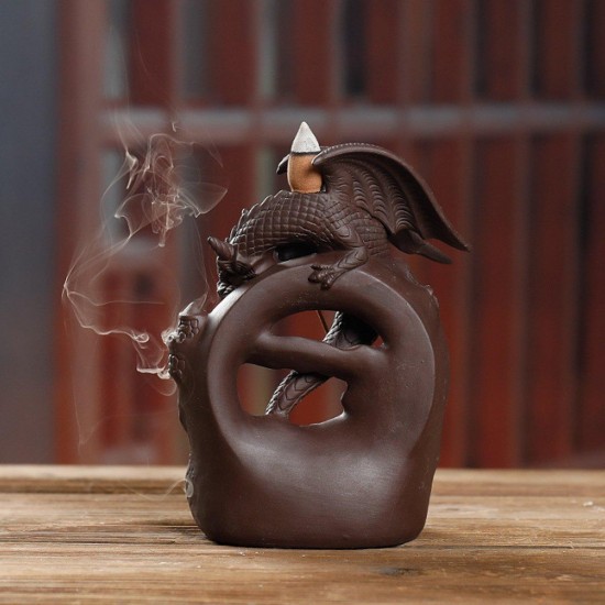 Waterfall Backflow Ceramic Dragon Incense Burner Cone Holder Censer Home Decor Waterfall Backflow Ceramic Dragon Incense Burner Cone Holder Censer Home Decor