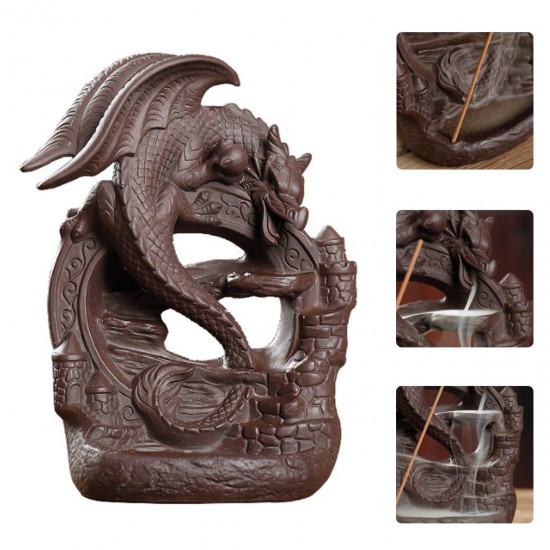 Waterfall Backflow Ceramic Dragon Incense Burner Cone Holder Censer Home Decor Waterfall Backflow Ceramic Dragon Incense Burner Cone Holder Censer Home Decor