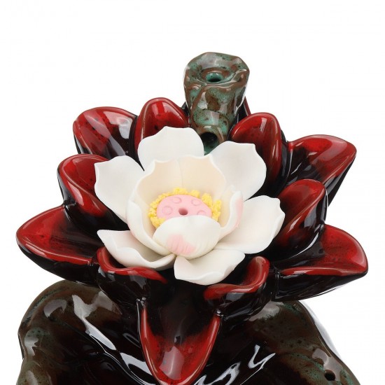 Waterfall Backflow Incense Burner Ceramic Buddhist Censer Holder Home Room Decor