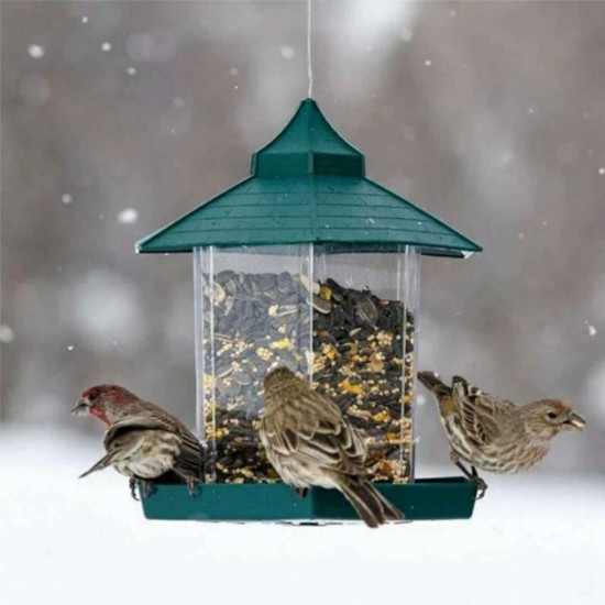 Waterproof Gazebo Hanging Wild Bird Feeder Outdoor Feeding For Garden Decorations