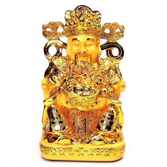 Wealth Gold Plating Statue Wencaishen Feng Shui Ornament Decorations Mascot Bring More Wealth for You Wealth Gold Plating Statue Wencaishen Feng Shui Ornament Decorations Mascot Bring More Wealth for You