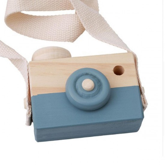 Wearable Children's Wooden Camera Ornaments Mini Portable Educational Toys Photography Cute Props