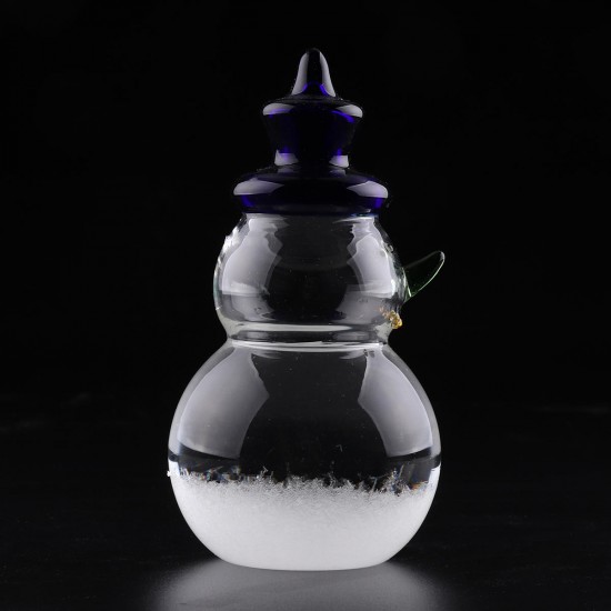 Weather Forecast Barometer Snowman Shape Storm Glass Bottle Desktop Decoration Ornament Gift