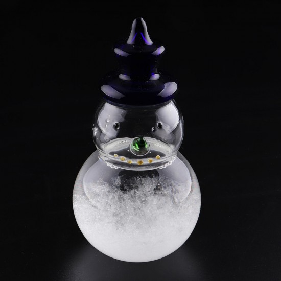 Weather Forecast Barometer Snowman Shape Storm Glass Bottle Desktop Decoration Ornament Gift