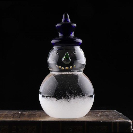 Weather Forecast Barometer Snowman Shape Storm Glass Bottle Desktop Decoration Ornament Gift