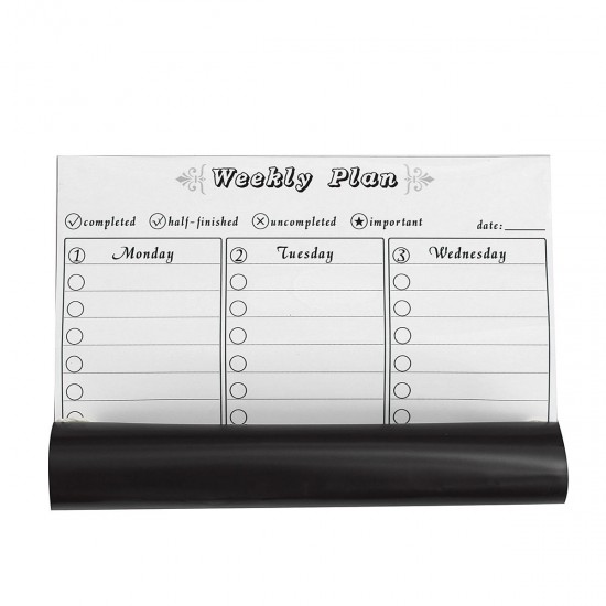 Weeky Monthly Magnetic Whiteboard Sticker Fridge Wall Memo Plan Shopping List Board