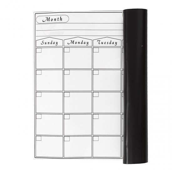 Weeky Monthly Magnetic Whiteboard Sticker Fridge Wall Memo Plan Shopping List Board