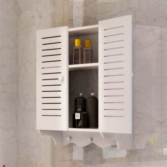 White Bathroom Cabinet Storage Rack for Kitchen Living Room Bathroom