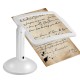 White Desktop Magnifier Plastic Magnifying Glass Standing Style With 2 LED Light
