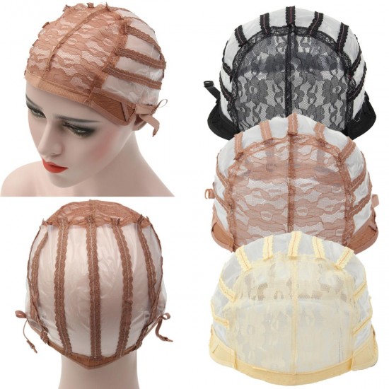 Wig Cap Making Elastic Breathable Lace Mesh Net Weaving Cap Adjustable Head Cap Wig Cap Making Elastic Breathable Lace Mesh Net Weaving Cap Adjustable Head Cap