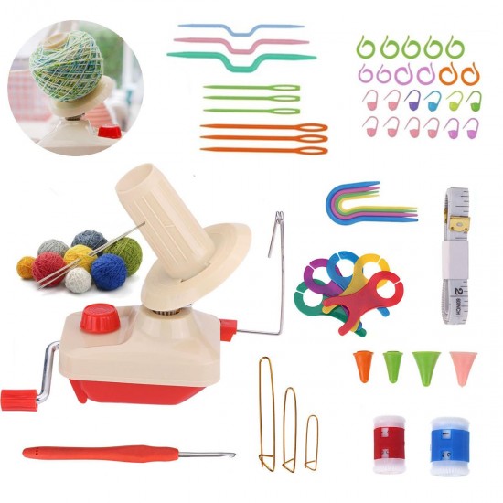 Winding String Machine Ruler Crochet Needle Wool Bobbin Buckle Counting Ring DIY Knitting Tools Kit Winding String Machine Ruler Crochet Needle Wool Bobbin Buckle Counting Ring DIY Knitting Tools Kit