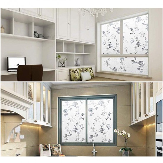 Window Film Sticker Glue-free Static Cling Glass DIY Home Decor Peony Flower Window Film Sticker Glue-free Static Cling Glass DIY Home Decor Peony Flower