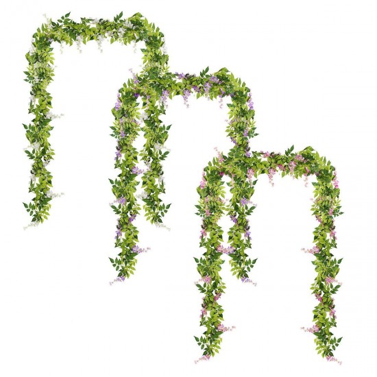 Wisteria Garland Artificial Flowers Bunch Wedding Home Hanging Ivy Decorations 2m Wisteria Garland Artificial Flowers Bunch Wedding Home Hanging Ivy Decorations 2m