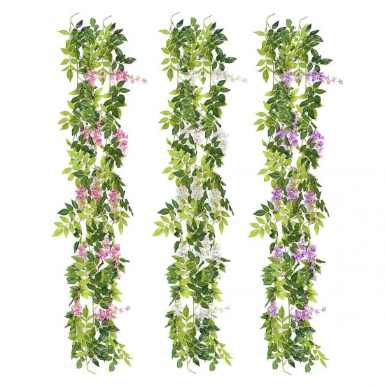 Wisteria Garland Artificial Flowers Bunch Wedding Home Hanging Ivy Decorations 2m Wisteria Garland Artificial Flowers Bunch Wedding Home Hanging Ivy Decorations 2m