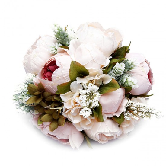 Women Bridal Bouquet Artificial Flower Rose Accessories Bridesmaid Wedding Favors Decor