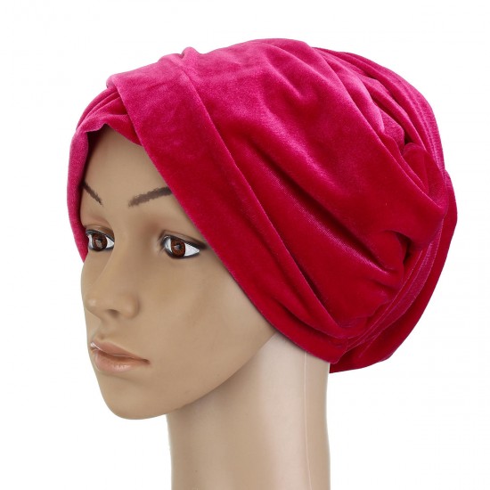 Women India Hat Mus-lim Ruffle Chemo Hat Beanie Scarf Turban Head Wrap Cap Comfortable Soft Material