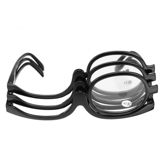 Women Makeup Magnifying Reading Glasses Flip Lens Make Up Eye Glasses +1.00 ~ +4.00 Women Makeup Magnifying Reading Glasses Flip Lens Make Up Eye Glasses +1.00 ~ +4.00