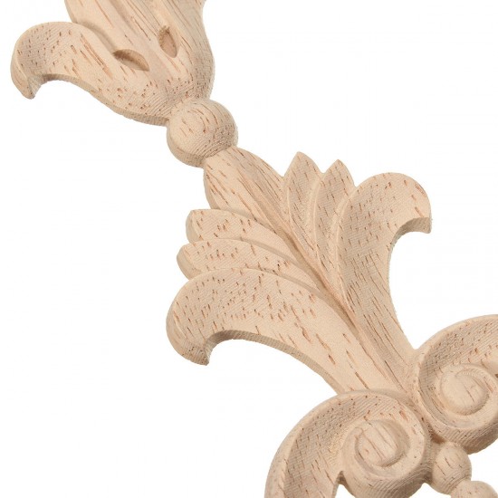 Wood Carved Applique Frame Onlay Furniture Decoration Unpainted 360x70x8mm