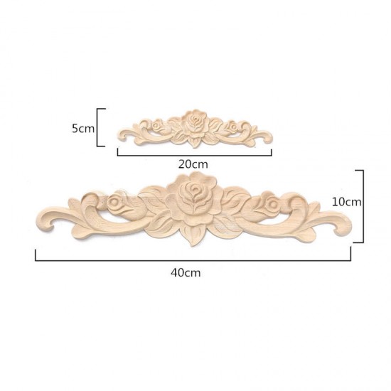 Wood Carved Corner Onlay Applique for Furniture Wall Home Decor Craft