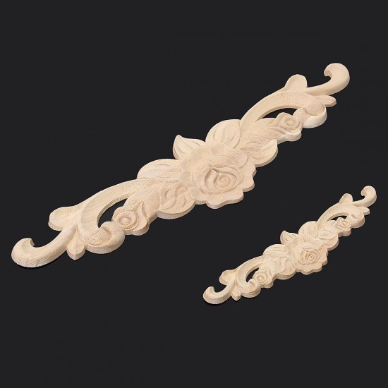 Wood Carved Corner Onlay Applique for Furniture Wall Home Decor Craft