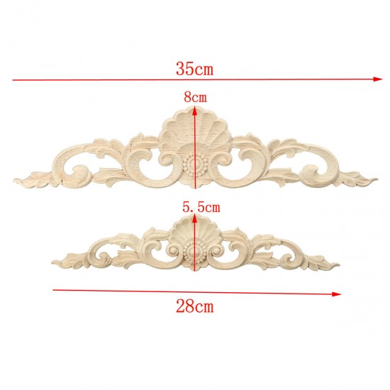Wood Carved Long Applique Unpainted Flower Door Decoration Wood Carved Long Applique Unpainted Flower Door Decoration